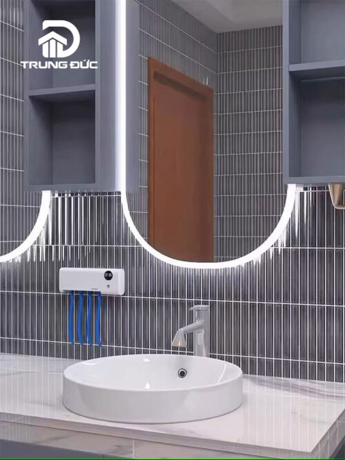 Gạch mosaic ốp phòng tắm màu xám