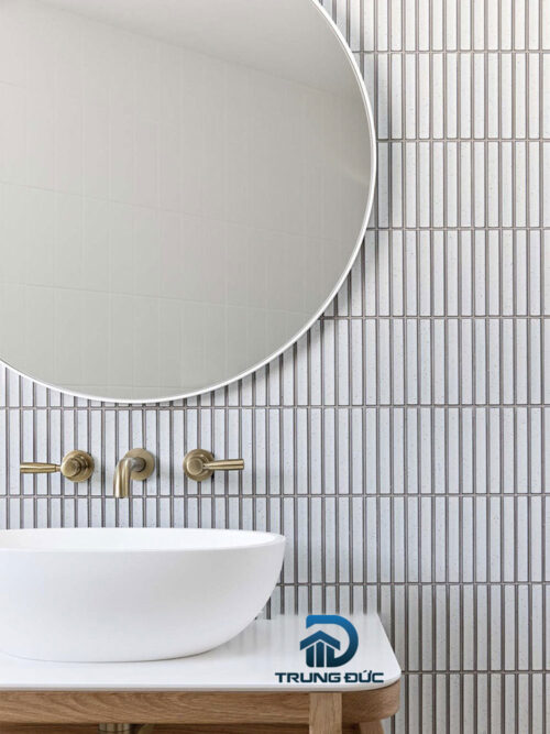 Gạch mosaic ốp tường chậu rửa mặt lavabo