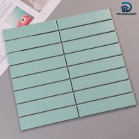 Gạch mosaic thanh que màu xanh nhạt men mờ 32x145 mm