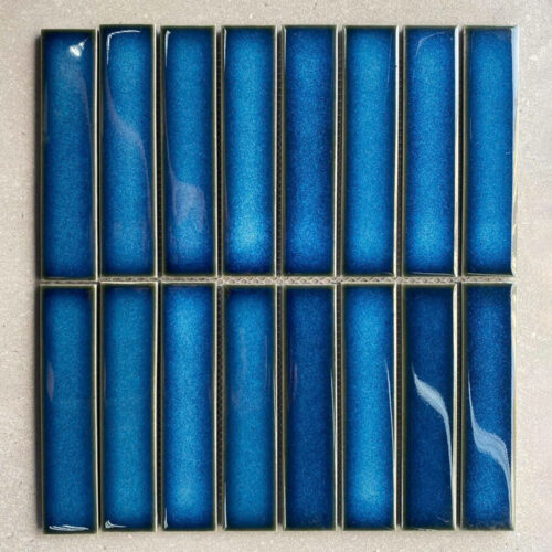 Gạch mosaic thanh que màu xanh nước biển 32x145 mm