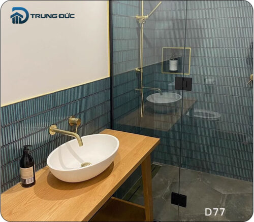 Gạch mosaic trang trí phòng tắm màu xanh