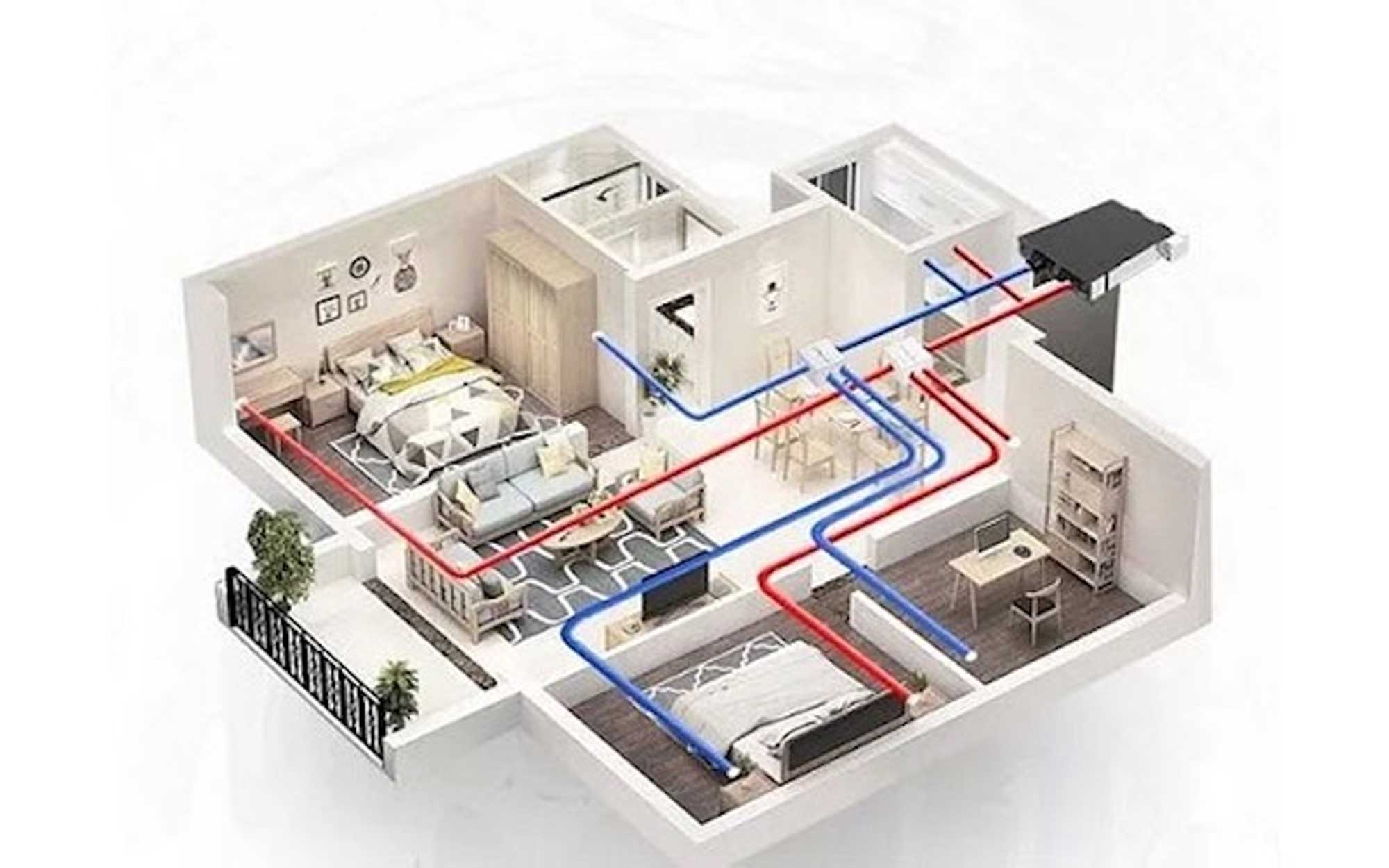 Hệ thống điều hòa trung tâm và cấp khí tươi cho căn hộ