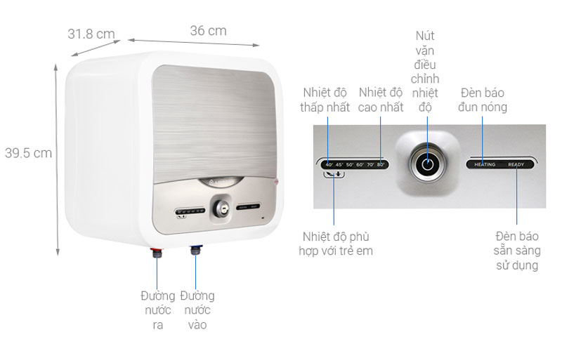 Bình nước nóng Ariston AN2 15 LUX 2.5 FE