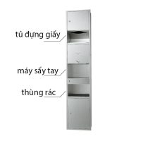 Máy sấy tay âm tường TOTO TYC602P + tủ đựng giấy + thùng rác