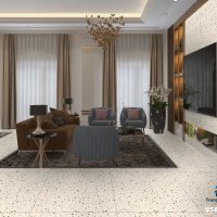 Gạch terrazzo lát nền phòng khách