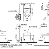 Bồn Cầu Thông Minh TOTO CS989VT/TCF9768WZ/T53P100VR Neorest RH 3 Bản vẽ CS989VT/TCF9768WZ/T53P100VR