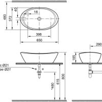 Bản vẽ kỹ thuật chậu Inax AL-465V
