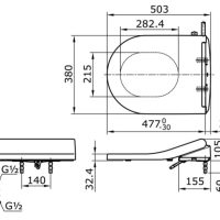 Nắp Rửa Cơ TOTO TCW09S 3 Bản vẽ TCW09S