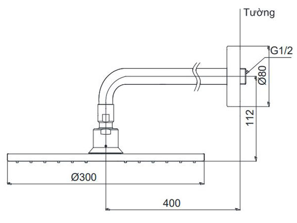 Bát Sen Âm Tường TOTO DBX113CA 2 Bản vẽ kỹ thuật