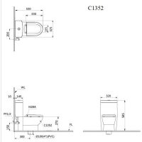 Bản vẽ kỹ thuật bồn cầu cho bé Caesar C1352