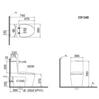 Bản vẽ kỹ thuật bệt hai khối Caesar CD1345