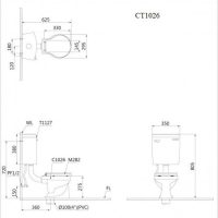 Bồn cầu trẻ em Caesar CT1026 2 khối nắp êm 5 Bản vẽ kỹ thuật bồn cầu cho bé Caesar CT1026