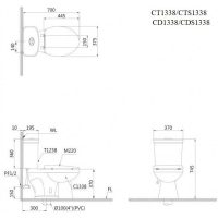 Bản vẽ kỹ thuật bệt hai khối Caesar CTS1338