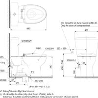 Bồn Cầu TOTO CS300DRT8 Hai Khối Nắp TC600VS 3 %tên tệp%