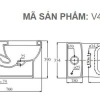 Bản vẽ kỹ thuật bồn cầu Viglacera V41