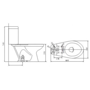 Bản vẽ kỹ thuật bồn cầu Viglacera VI44