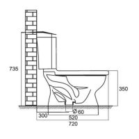 Bản vẽ kỹ thuật bồn cầu Viglacera VI77