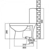 Bản vẽ kỹ thuật bồn cầu cho bé Viglacera BTE