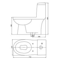 Bản vẽ kỹ thuật bồn cầu Viglacera BL5V