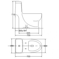 Bản vẽ kỹ thuật bồn cầu Viglacera V38