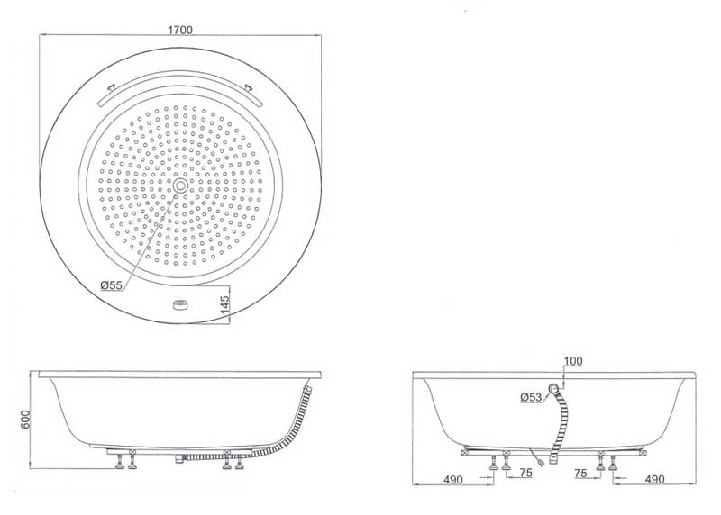 bản vẽ bồn tắm PPY1720HPTE