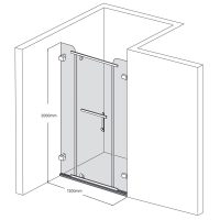 Bản vẽ kỹ thuật vách ngăn dài 1m3 Fendi FDP-1X3