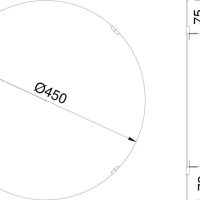 Gương phòng tắm TOTO YM4545FG đường kính 450mm 3 Bản vẽ kỹ thuật gương TOTO YM4545FG