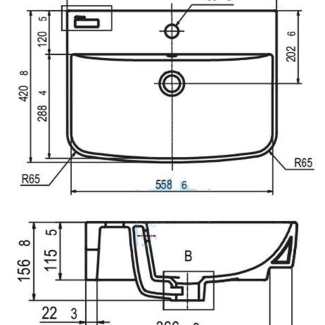 Bản vẽ kỹ thuật lavabo Viglacera CD58