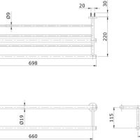Bản vẽ kỹ thuật giá treo khăn TOTO TX726AES