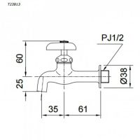 Vòi nước lạnh TOTO T23B13 gắn tường 3 Bản vẽ kỹ thuật vòi nước lạnh TOTO T23B13
