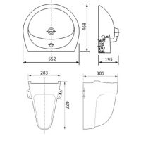 Bản vẽ kỹ thuật lavabo Viglacera BS409/BS502