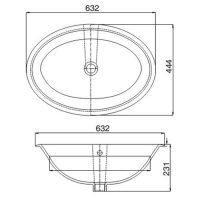 Bản vẽ kỹ thuật lavabo dương vành Viglacera CD21