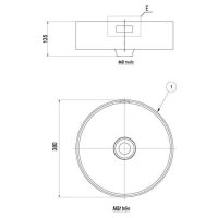 Bồn rửa đặt bàn Viglacera CM02 3 Bản vẽ kỹ thuật lavabo Viglacera CM02