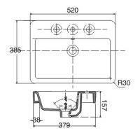 Bản vẽ kỹ thuật lavabo Viglacera V29