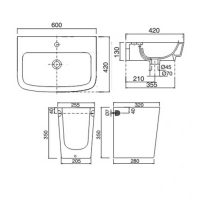 Bản vẽ kỹ thuật lavabo Viglacera V50 (CD50)
