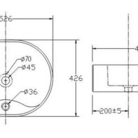 Bản vẽ kỹ thuật lavabo Viglacera CD19
