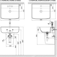 Bản vẽ kỹ thuật lavabo INAX AL-312V
