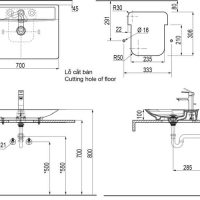 Bản vẽ kỹ thuật lavabo INAX AL-S630V