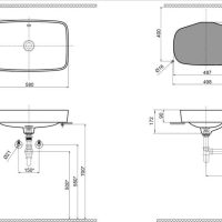Bản vẽ kỹ thuật lavabo đặt bàn Inax AL-299V