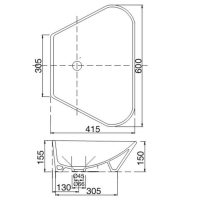 Bản vẽ kỹ thuật lavabo Viglacera CD16