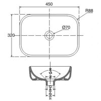 Bản vẽ kỹ thuật lavabo Viglacera V25