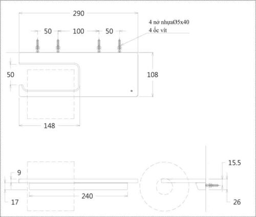 Bản vẽ kỹ thuật lô giấy TOTO YH87S