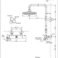 Bản vẽ kỹ thuật sen cây TOTO TOTO TBW01404B TBW01404BA TBW01404BB nhiệt độ