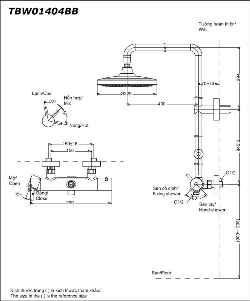 Sen Cây TOTO TBW01404B TBW01404BA TBW01404BB Nhiệt độ