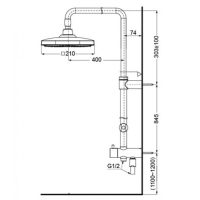 Bản vẽ kỹ thuật thân sen cây TOTO TBW02002BA