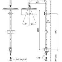 Bản vẽ kỹ thuật bộ sen cây TOTO TVSM104NSR/DM907CS