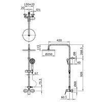 Bản vẽ kỹ thuật bộ sen cây TOTO TX492SRS