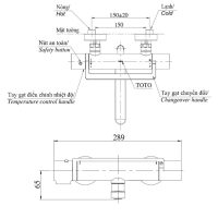Bản vẽ kỹ thuật củ sen nhiệt độ TOTO TBV03429V