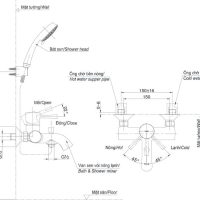 Củ sen gật gù TOTO TBS02302V nóng lạnh 5 Bản vẽ kỹ thuật củ sen gật gù TOTO TBS02302V