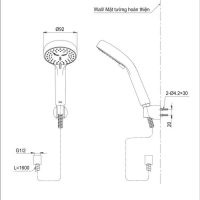 Bản vẽ kỹ thuật bát sen cầm tay TOTO TBW07012A